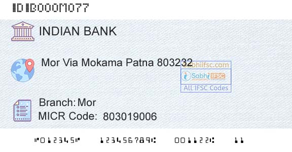Indian Bank MorBranch 