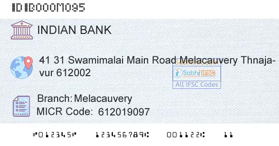 Indian Bank MelacauveryBranch 