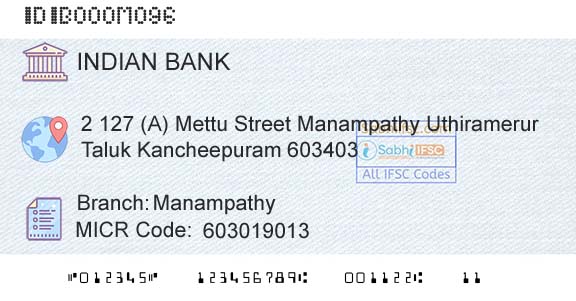 Indian Bank ManampathyBranch 