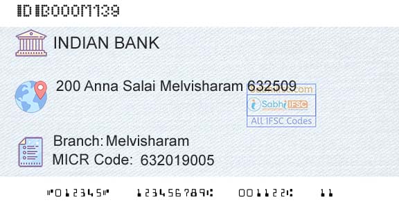 Indian Bank MelvisharamBranch 