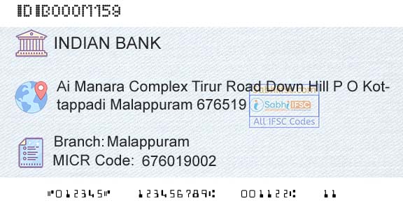 Indian Bank MalappuramBranch 