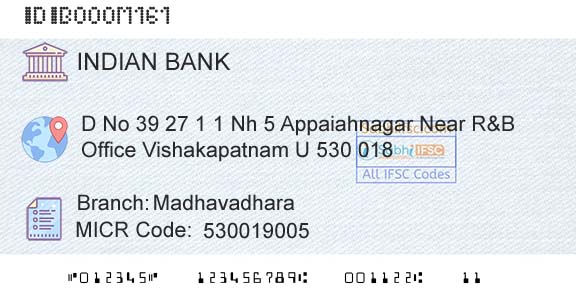 Indian Bank MadhavadharaBranch 