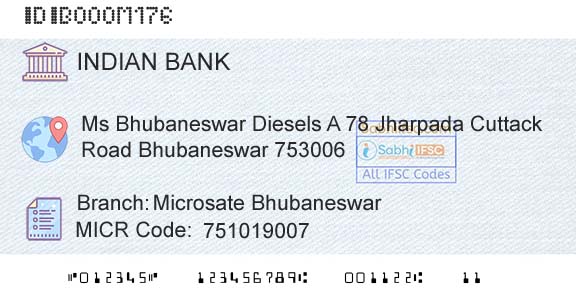 Indian Bank Microsate BhubaneswarBranch 