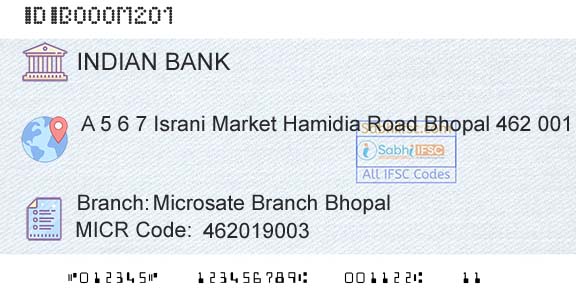 Indian Bank Microsate Branch BhopalBranch 