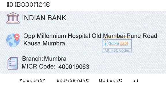 Indian Bank MumbraBranch 