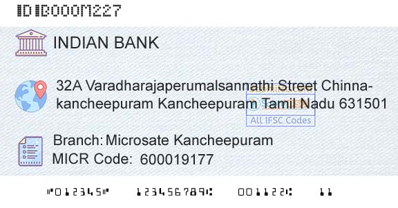 Indian Bank Microsate KancheepuramBranch 