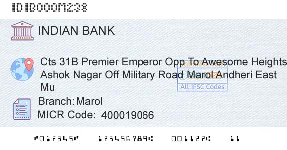 Indian Bank MarolBranch 