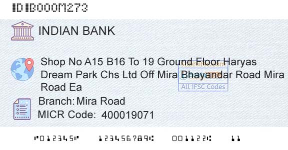 Indian Bank Mira RoadBranch 