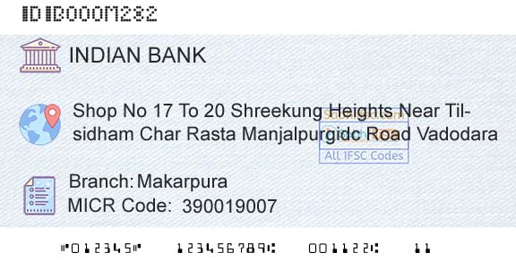 Indian Bank MakarpuraBranch 