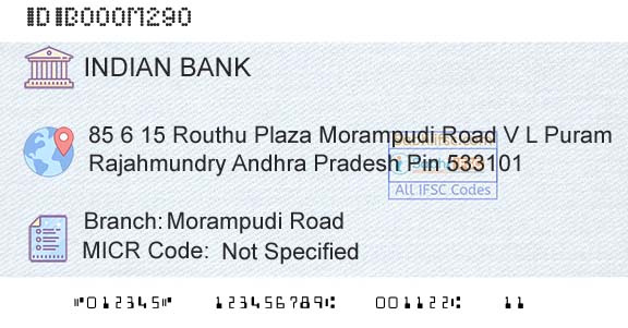 Indian Bank Morampudi RoadBranch 