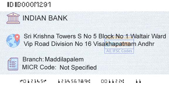 Indian Bank MaddilapalemBranch 