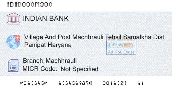 Indian Bank MachhrauliBranch 
