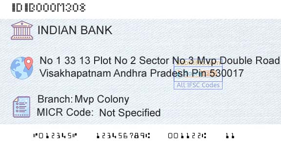 Indian Bank Mvp ColonyBranch 