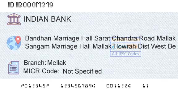 Indian Bank MellakBranch 
