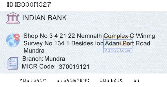 Indian Bank MundraBranch 
