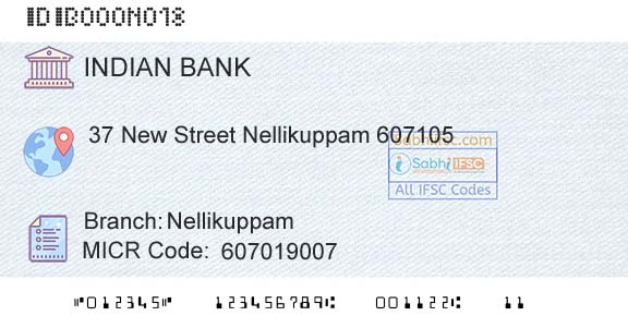 Indian Bank NellikuppamBranch 