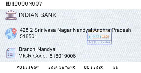 Indian Bank NandyalBranch 