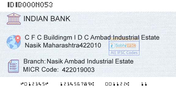 Indian Bank Nasik Ambad Industrial EstateBranch 