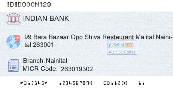 Indian Bank NainitalBranch 