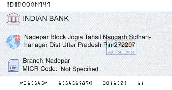 Indian Bank NadeparBranch 