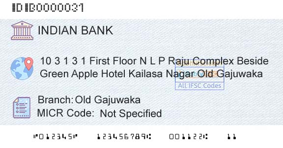 Indian Bank Old GajuwakaBranch 