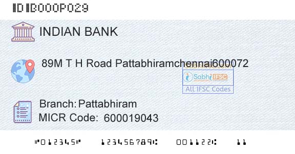 Indian Bank PattabhiramBranch 