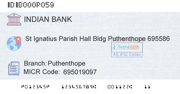 Indian Bank PuthenthopeBranch 