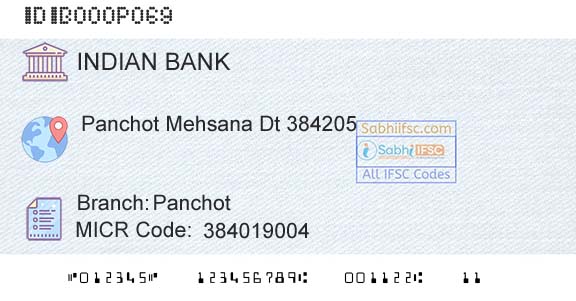 Indian Bank PanchotBranch 
