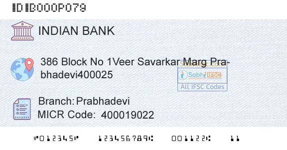 Indian Bank PrabhadeviBranch 