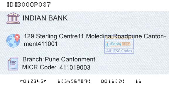 Indian Bank Pune CantonmentBranch 