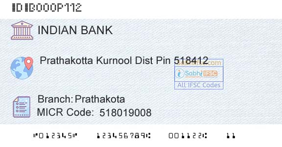 Indian Bank PrathakotaBranch 
