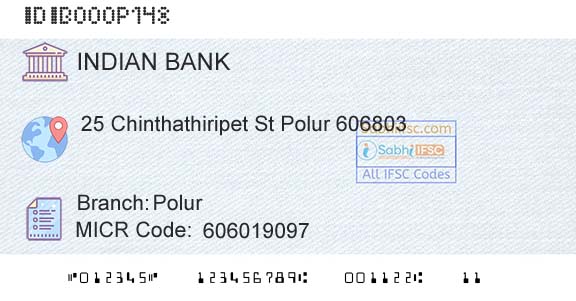 Indian Bank PolurBranch 