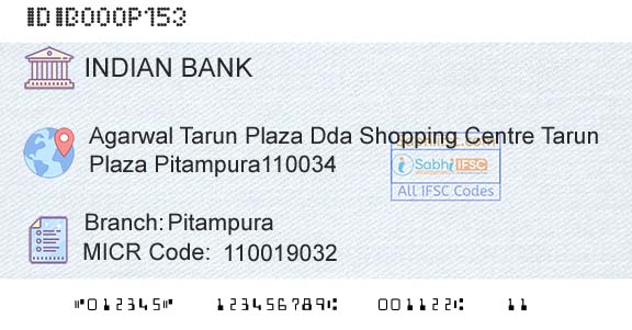 Indian Bank PitampuraBranch 