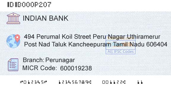 Indian Bank PerunagarBranch 