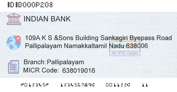 Indian Bank PallipalayamBranch 