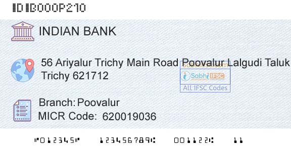 Indian Bank PoovalurBranch 