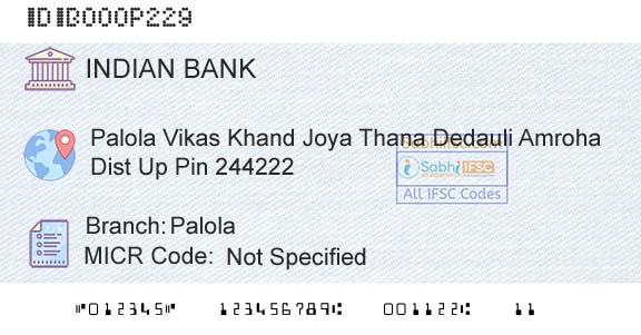 Indian Bank PalolaBranch 