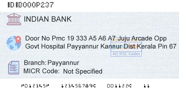 Indian Bank PayyannurBranch 