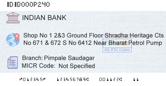 Indian Bank Pimpale SaudagarBranch 