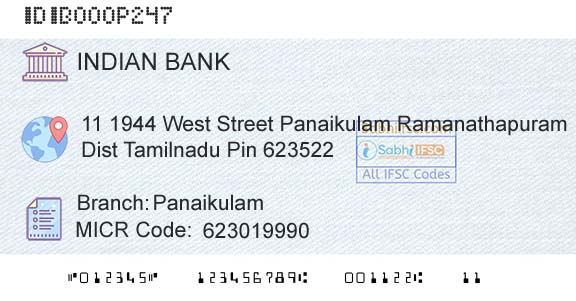 Indian Bank PanaikulamBranch 