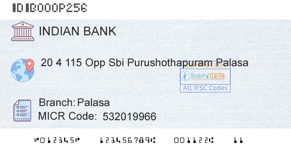 Indian Bank PalasaBranch 