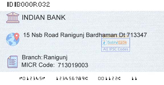 Indian Bank RanigunjBranch 