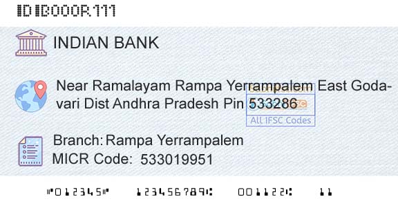 Indian Bank Rampa YerrampalemBranch 