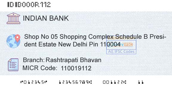 Indian Bank Rashtrapati BhavanBranch 