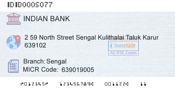 Indian Bank SengalBranch 