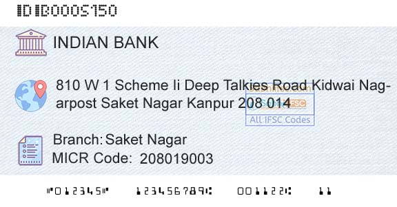 Indian Bank Saket NagarBranch 