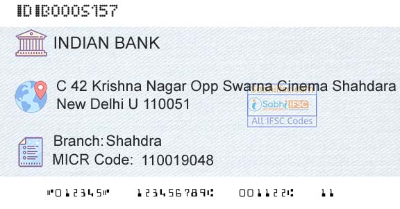 Indian Bank ShahdraBranch 