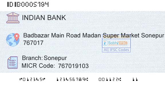 Indian Bank SonepurBranch 