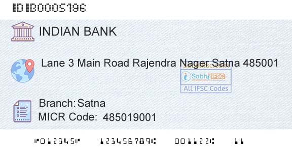 Indian Bank SatnaBranch 