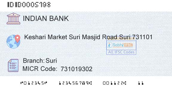 Indian Bank SuriBranch 